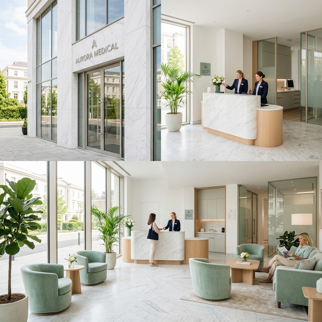 Interior elegante de Clínica Alan